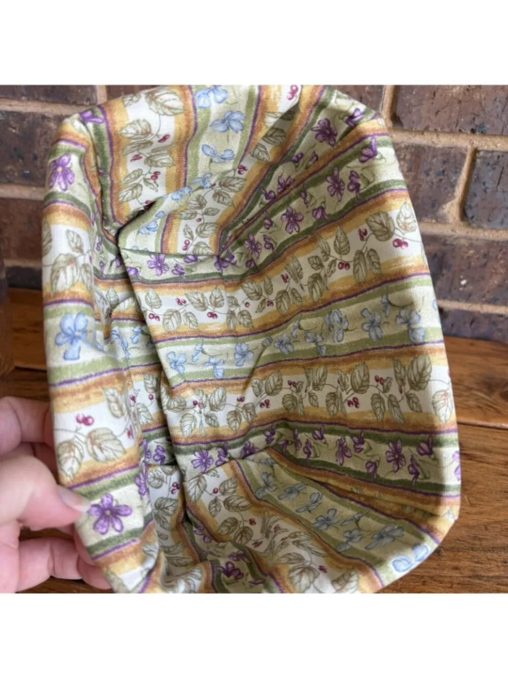 Longaberger  TV Time Basket Butterfly Charm Floral Fabric Liner & Protector